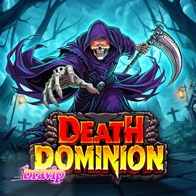 Interface do jogo Death Dominion com temática gótica e grade de 6x5