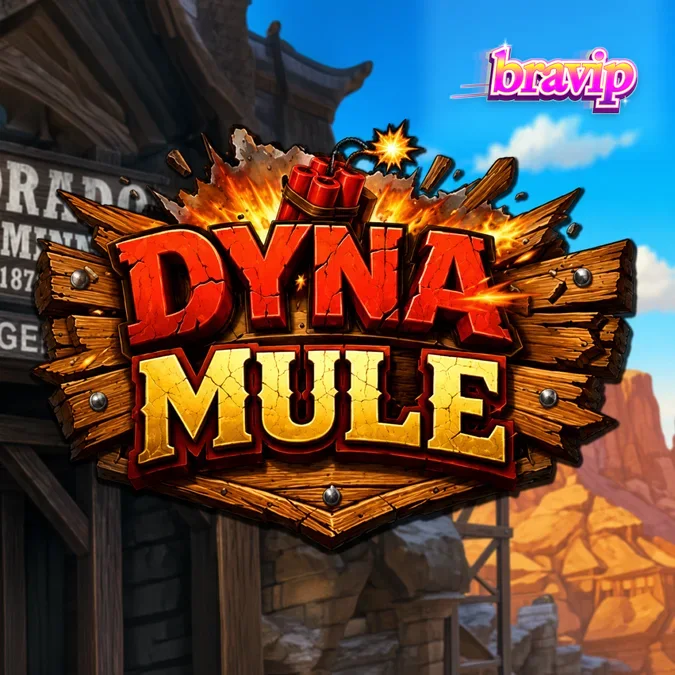 Interface visual do slot Dyna Mule com tema de mineração e grade de jogo 6x4